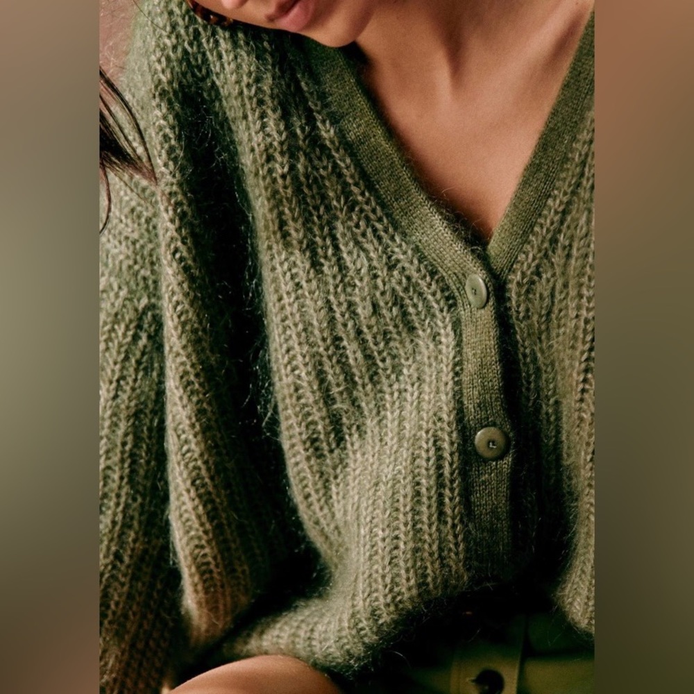 Sezane Achilles cardigan size S in Khaki